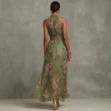 Diana - Rochie lungă cu imprimeu floral și bretele — imagine 3