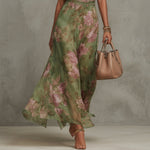 Diana - Rochie lungă cu imprimeu floral și bretele — imagine 5