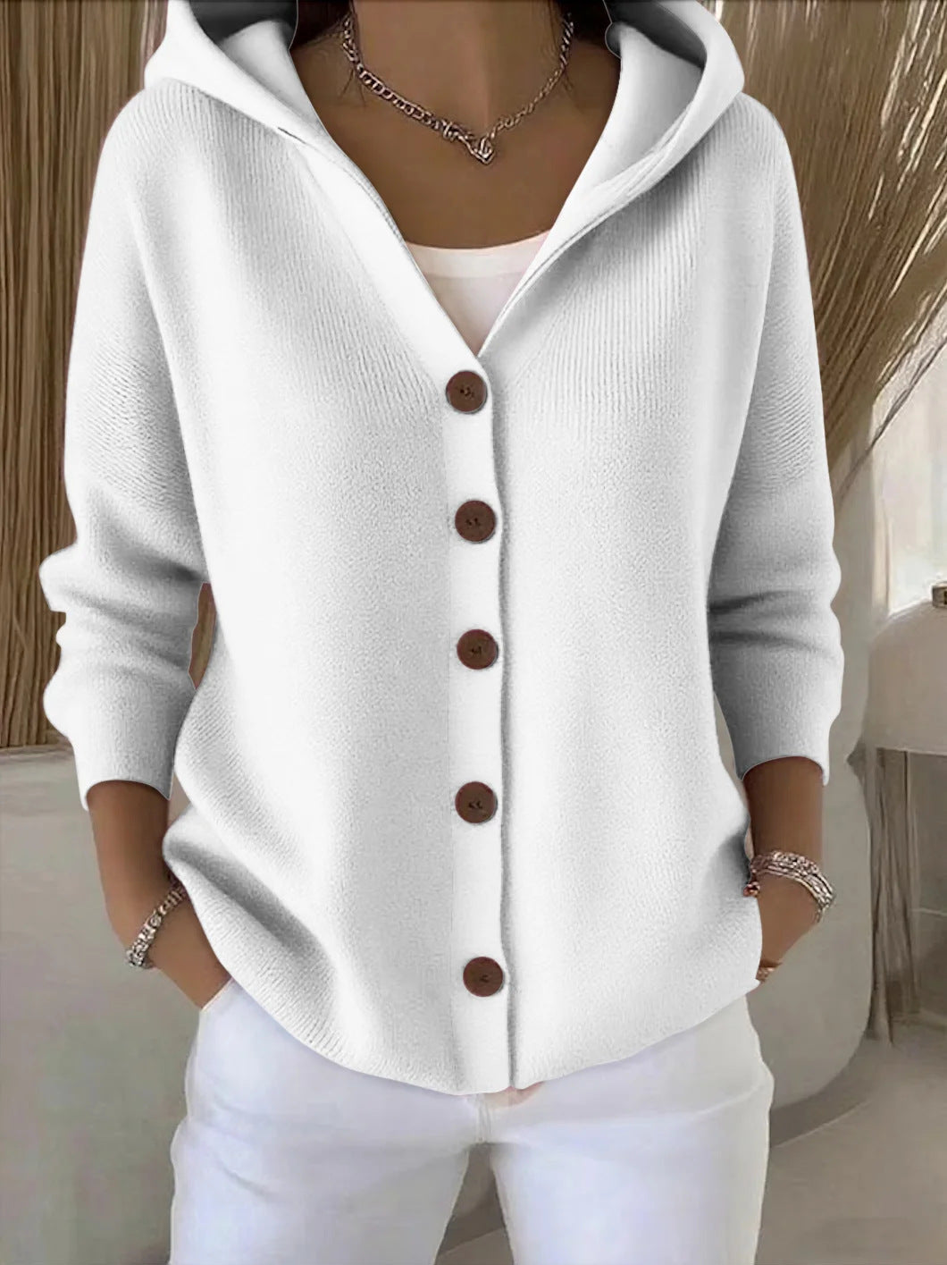 Doris - Cardigan tricotat cu glugă — imagine 5