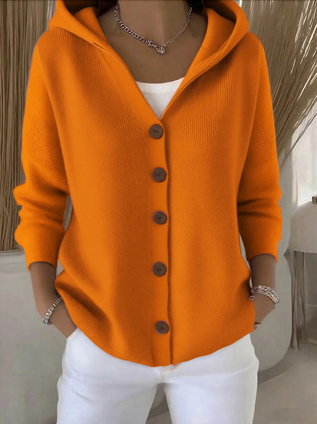 Doris - Cardigan tricotat cu glugă — imagine 6