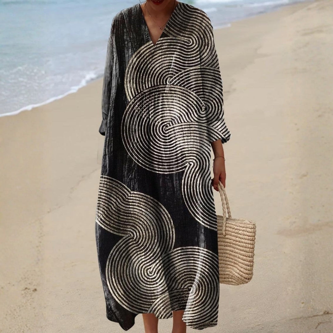 Eleanor - rochie boemă cu model patchwork — imagine 1