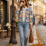 Cardigan cu fermoar, model floral de grădină botanică, Elise — imagine 2