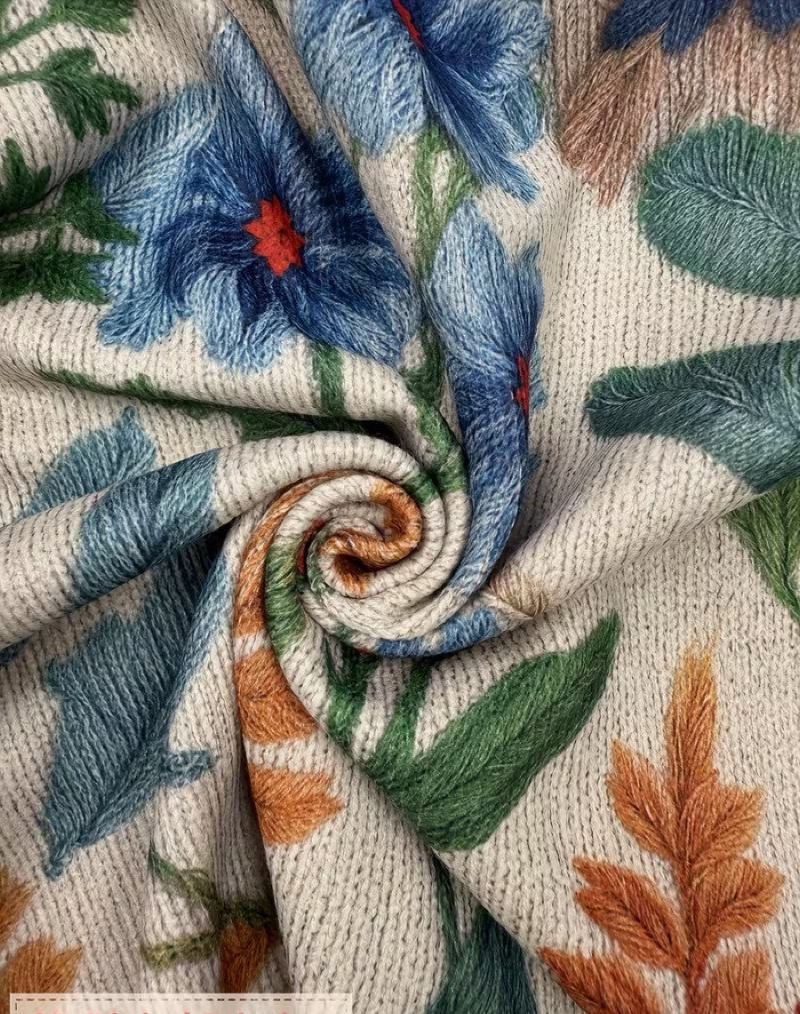 Cardigan cu fermoar, model floral de grădină botanică, Elise — imagine 4