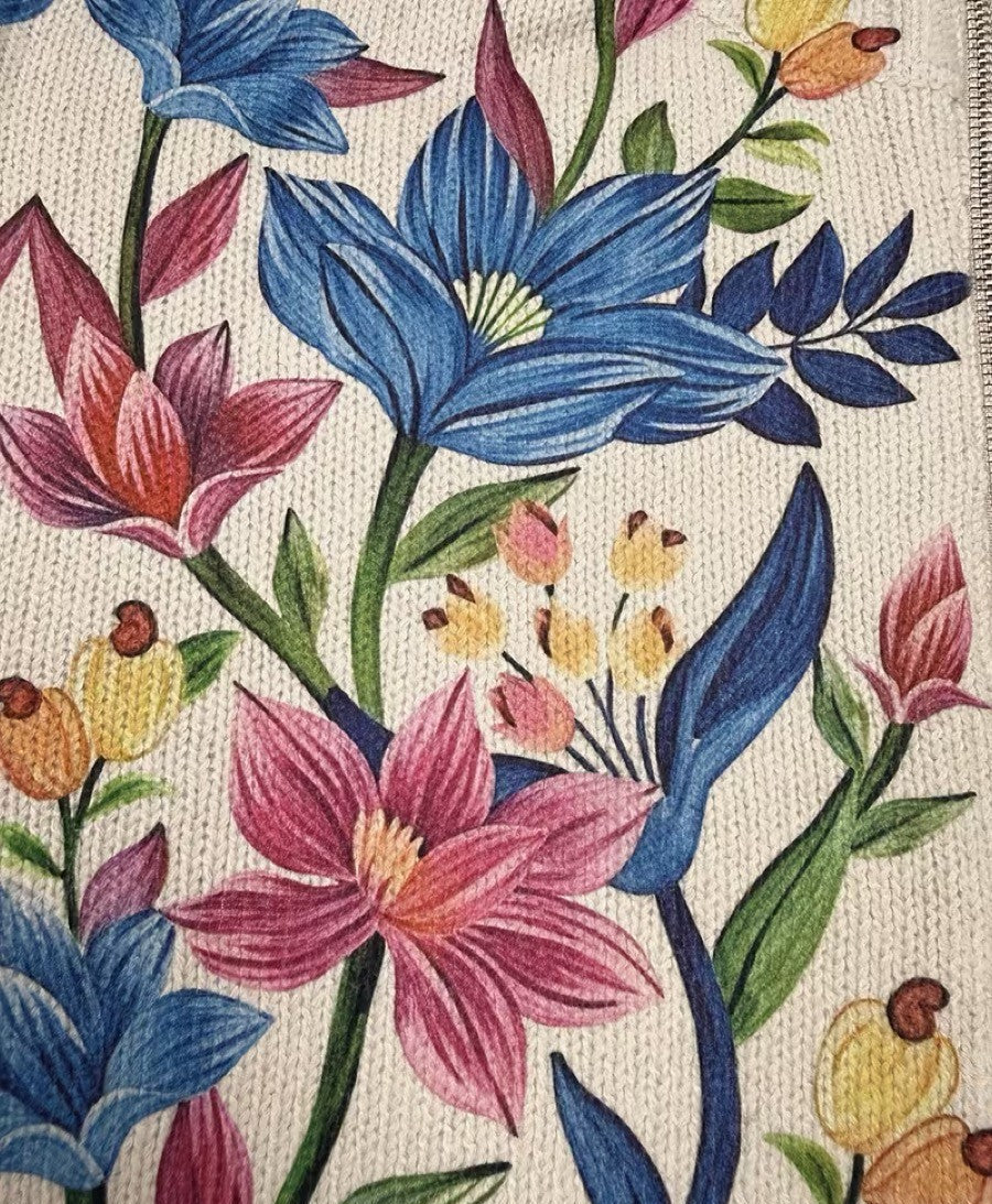 Cardigan cu fermoar, model floral de grădină botanică, Elise — imagine 5