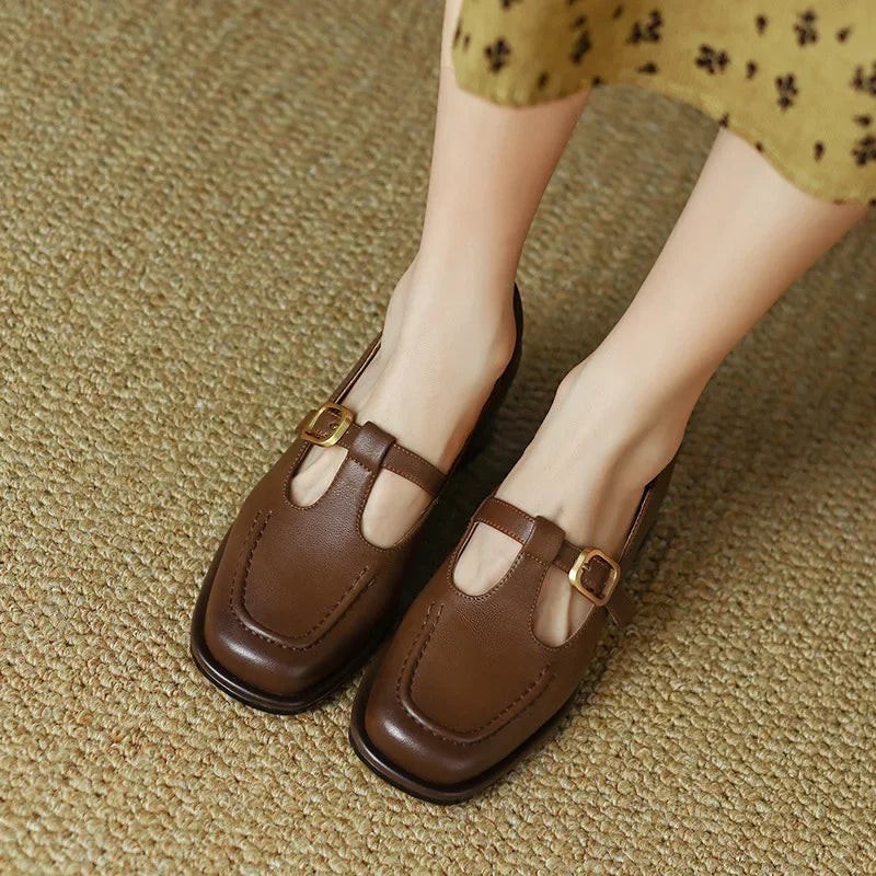 Emilia - pantofi retro cu bareta în T — imagine 1