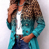 Emma - Sacou cu imprimeu leopard și model gradient, pliuri — imagine 2