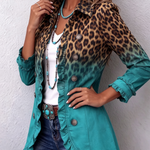 Emma - Sacou cu imprimeu leopard și model gradient, pliuri — imagine 3