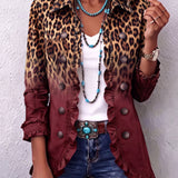 Emma - Sacou cu imprimeu leopard și model gradient, pliuri — imagine 5