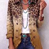 Emma - Sacou cu imprimeu leopard și model gradient, pliuri — imagine 6