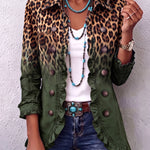 Emma - Sacou cu imprimeu leopard și model gradient, pliuri — imagine 7