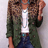 Emma - Sacou cu imprimeu leopard și model gradient, pliuri — imagine 7