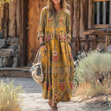 Emma - rochie casual cu mânecă lungă, inspirată din stil retro — imagine 1