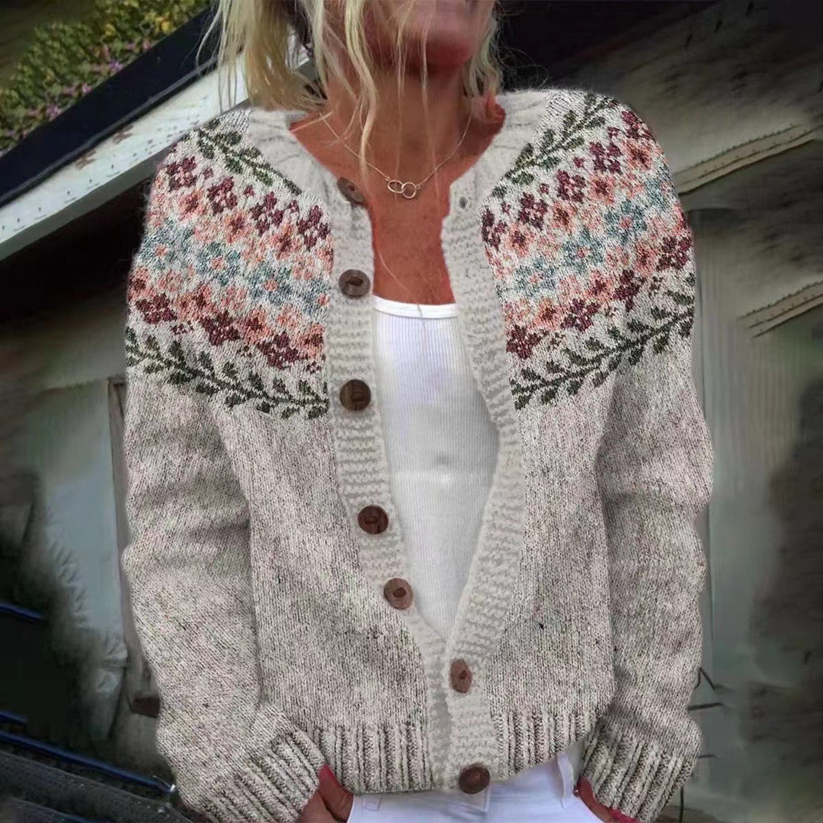 Emma - cardigan islandez retro — imagine 2