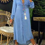 Erica - rochie lungă din denim, casual șic — imagine 3