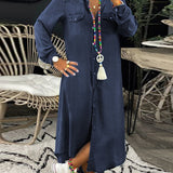 Erica - rochie lungă din denim, casual șic — imagine 4