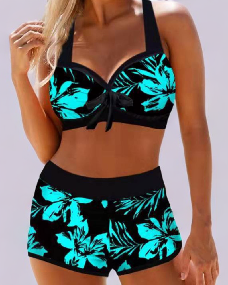 Erica - costum de baie cu talie înaltă și imprimeu floral — imagine 1