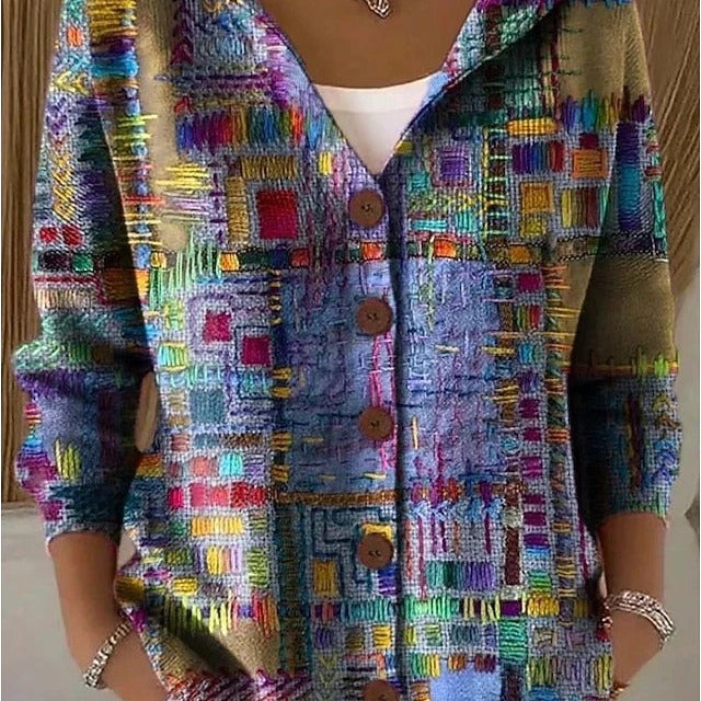 Evelyn - Cardigan cu glugă și model — imagine 1