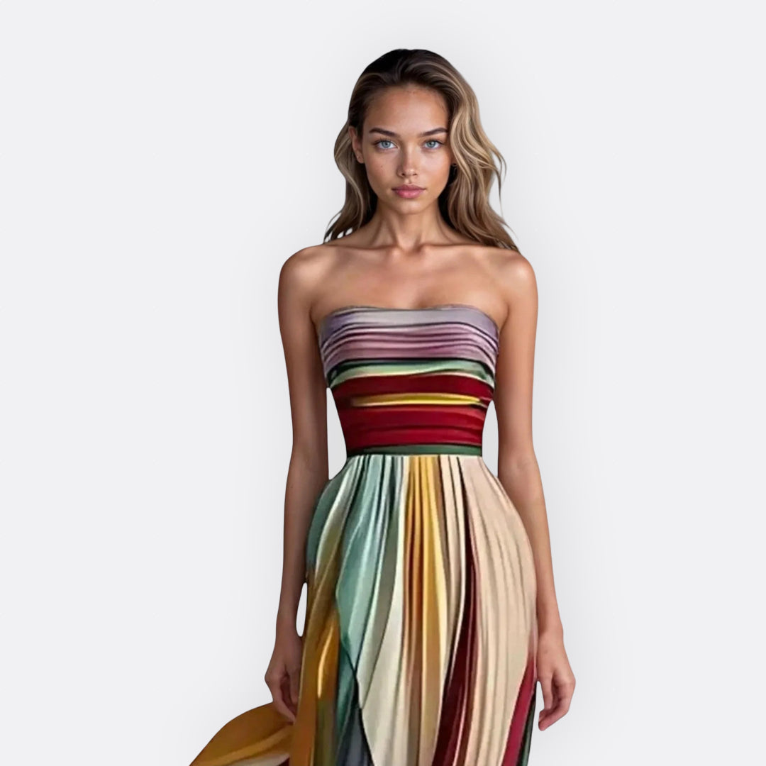Everly - rochie lungă fără bretele — imagine 5