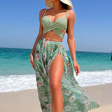 Set bikini cu talie înaltă Faith cu rochie de plajă asortată — imagine 1