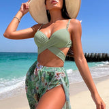 Set bikini cu talie înaltă Faith cu rochie de plajă asortată — imagine 4
