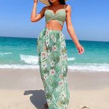 Set bikini cu talie înaltă Faith cu rochie de plajă asortată — imagine 6