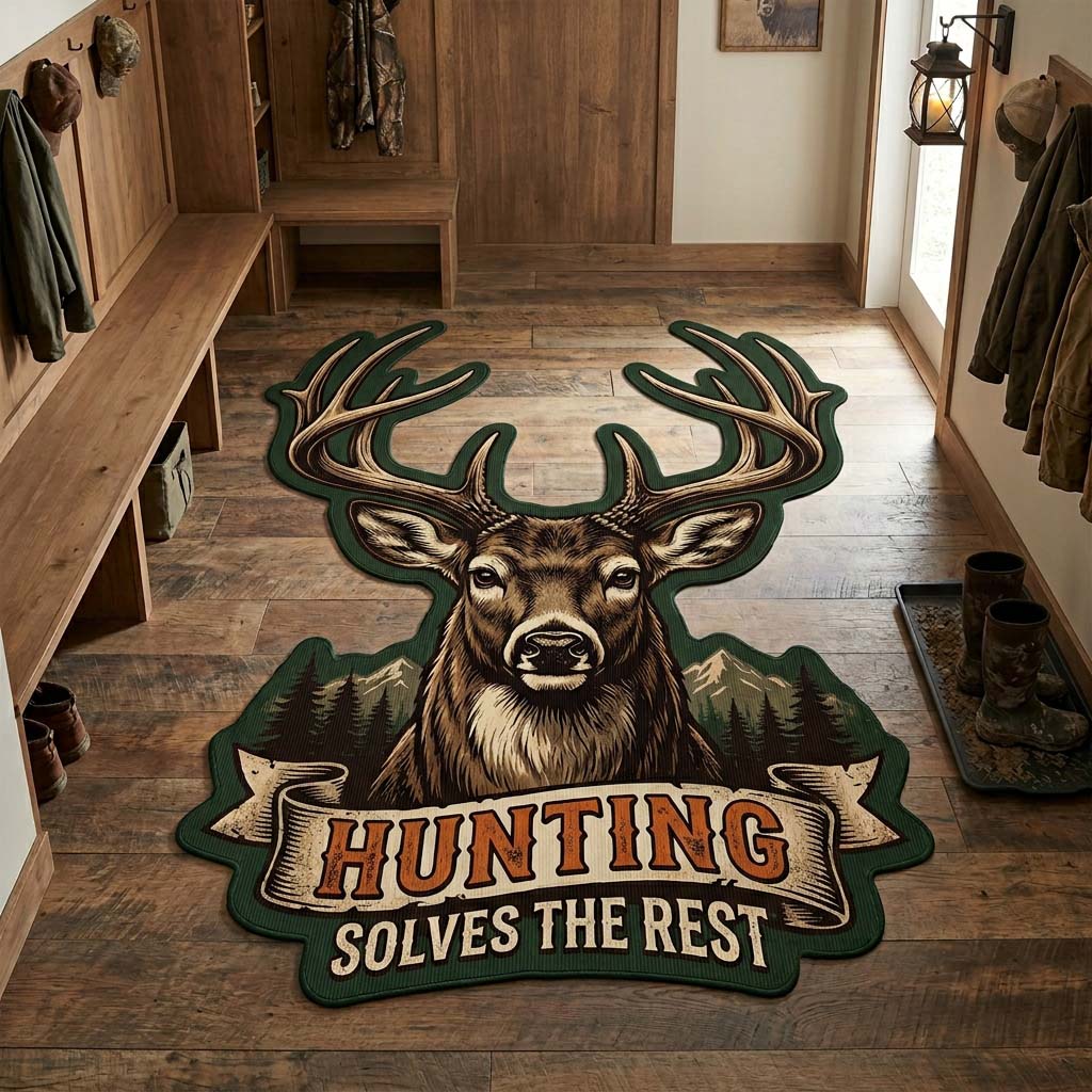 Covor cu model - Antler Emerald — imagine 1