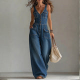 Freya - salopetă largă din denim casual — imagine 1
