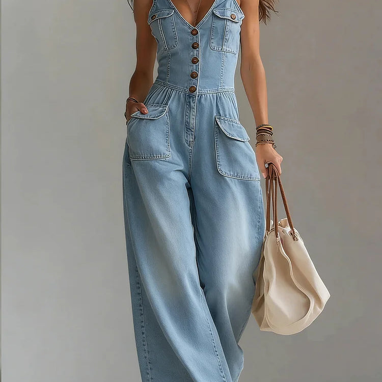 Freya - salopetă largă din denim casual — imagine 3