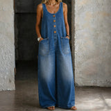 Genevieve - Salopetă din denim cu aspect retro spălat — imagine 1