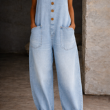 Genevieve - Salopetă din denim cu aspect retro spălat — imagine 10