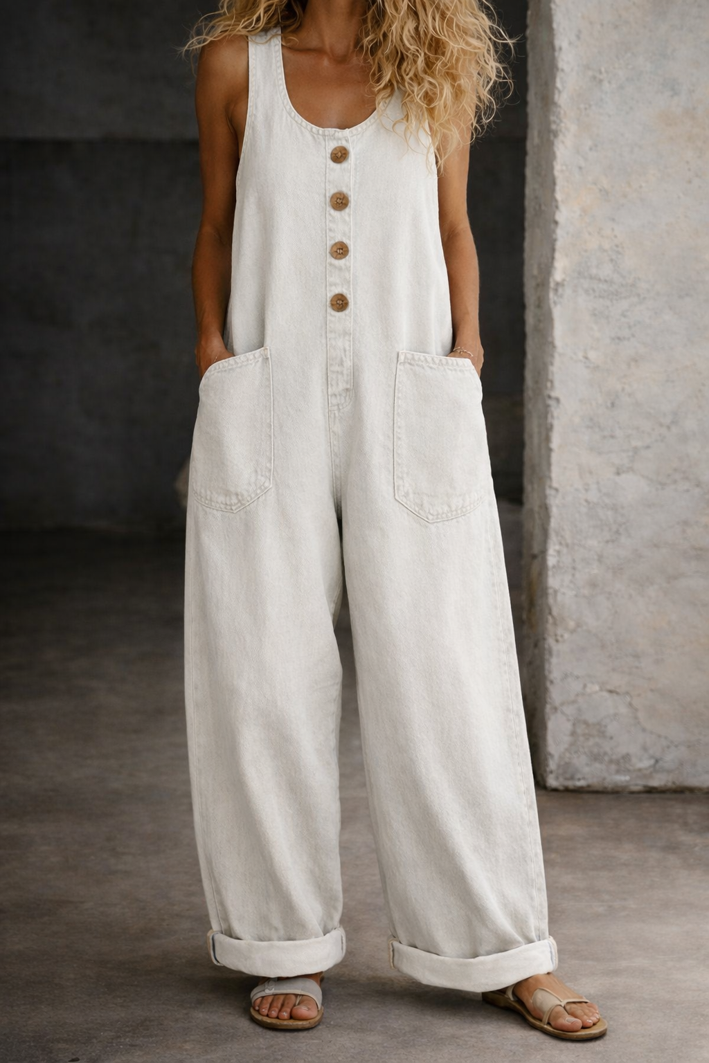 Genevieve - Salopetă din denim cu aspect retro spălat — imagine 13