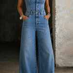 Georgia - Salopetă din denim fără bretele — imagine 2
