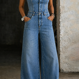 Georgia - Salopetă din denim fără bretele — imagine 2