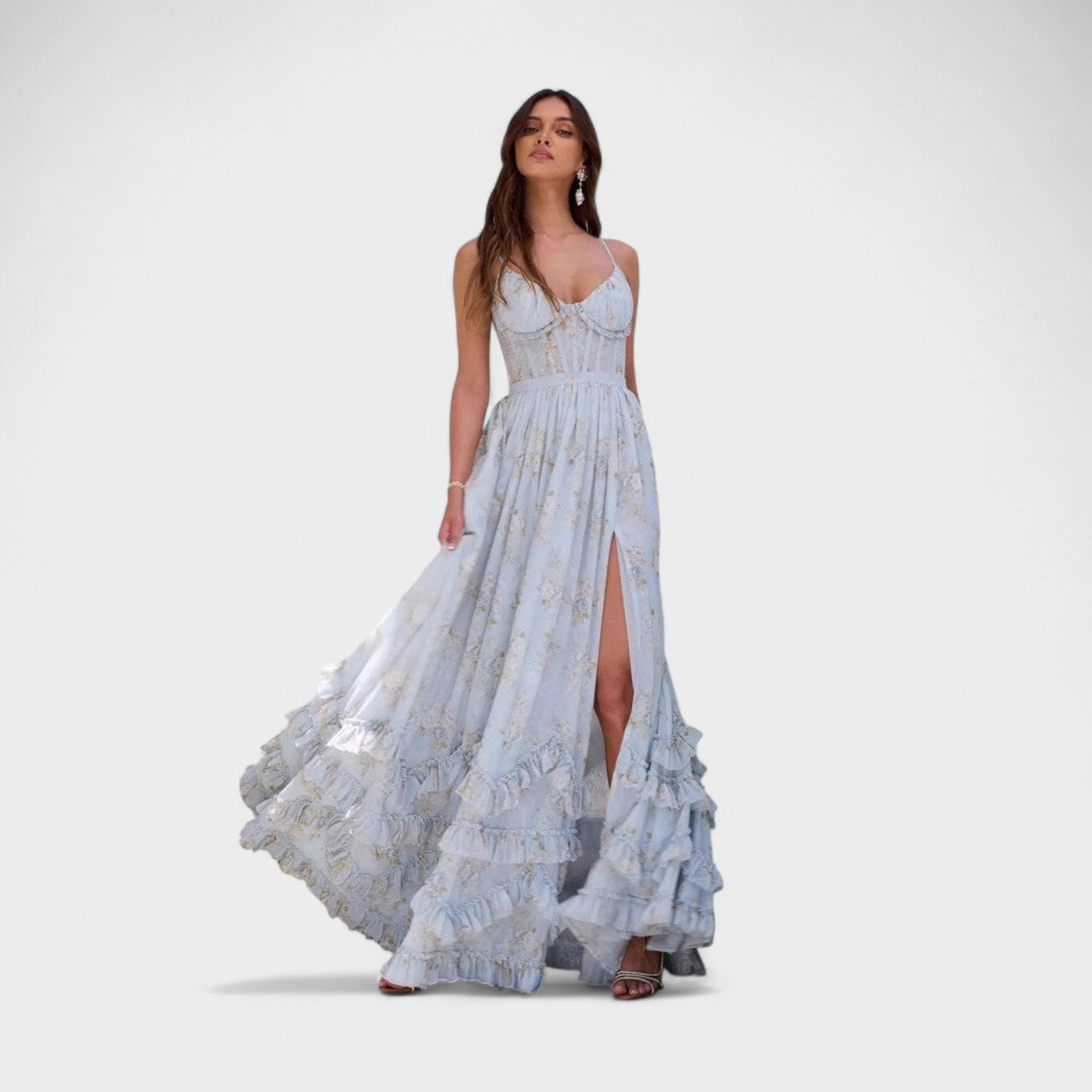 Gianna - rochie lungă boemă cu crăpătură — imagine 1