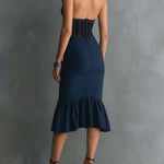 Gloria - rochie midi elegantă cu decolteu cu fermoar — imagine 3