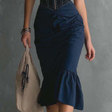 Gloria - rochie midi elegantă cu decolteu cu fermoar — imagine 6