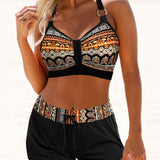 Grace - bikini cu imprimeu geometric și talie elastică înaltă — imagine 2