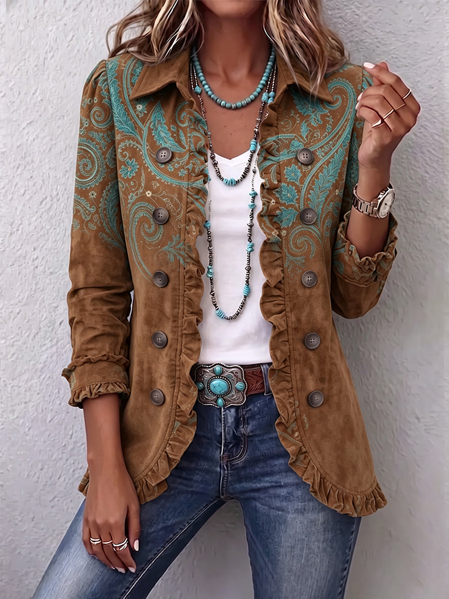 Grace - Palton Paisley cu volane — imagine 1