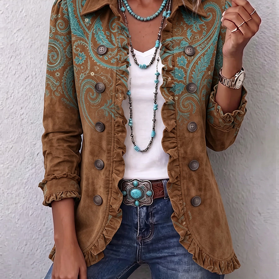 Grace - Palton Paisley cu volane — imagine 1