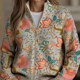 Hailey - Cardigan cu imprimeu retro de grădină cu flori — imagine 1