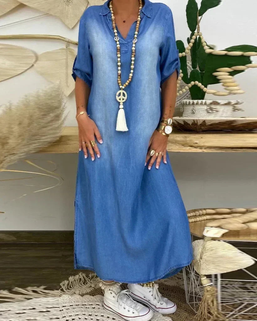 Hailey - Rochie maxi din denim — imagine 2