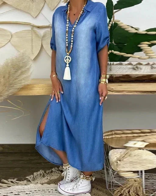 Hailey - Rochie maxi din denim — imagine 3