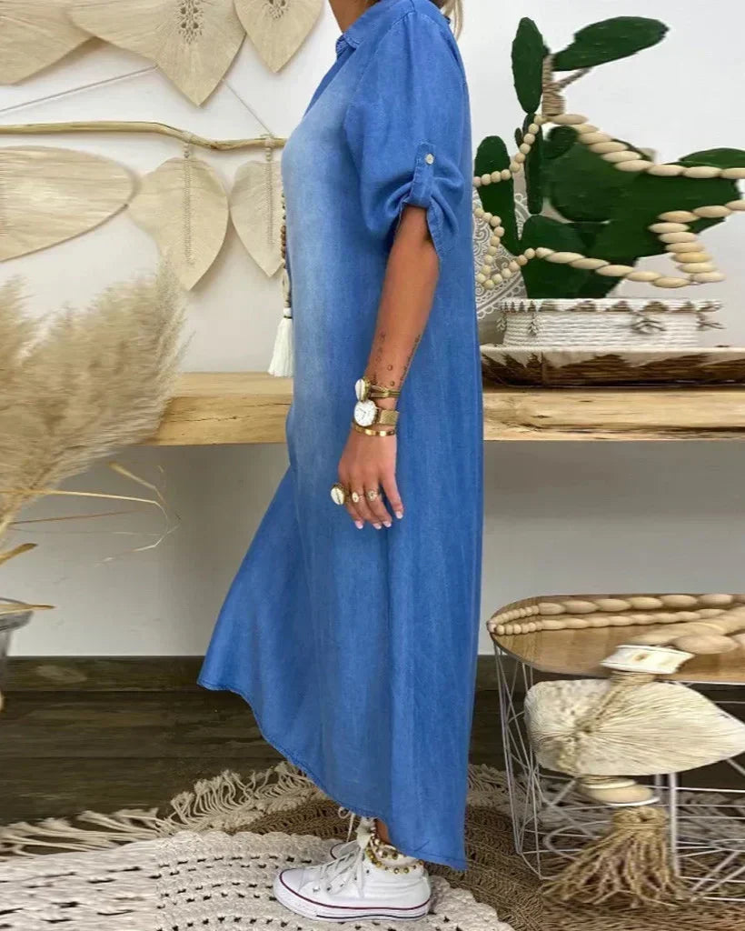 Hailey - Rochie maxi din denim — imagine 4