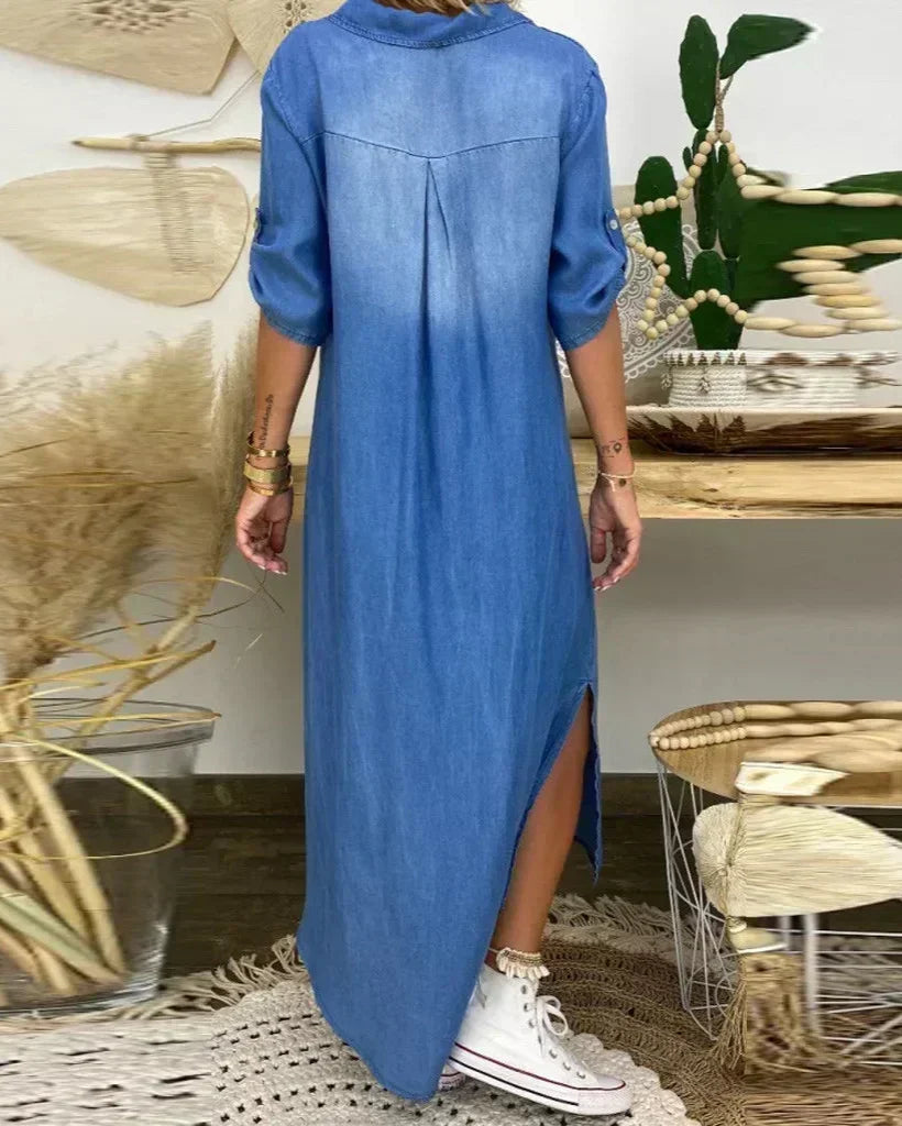 Hailey - Rochie maxi din denim — imagine 5