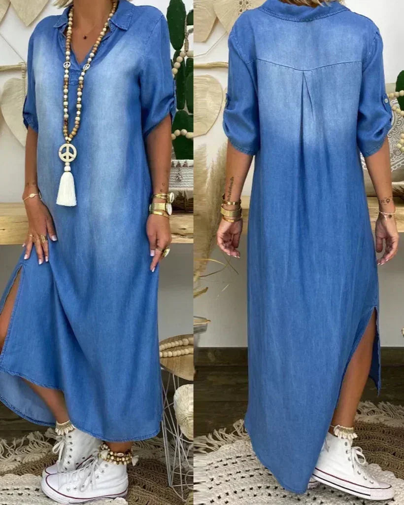 Hailey - Rochie maxi din denim — imagine 6