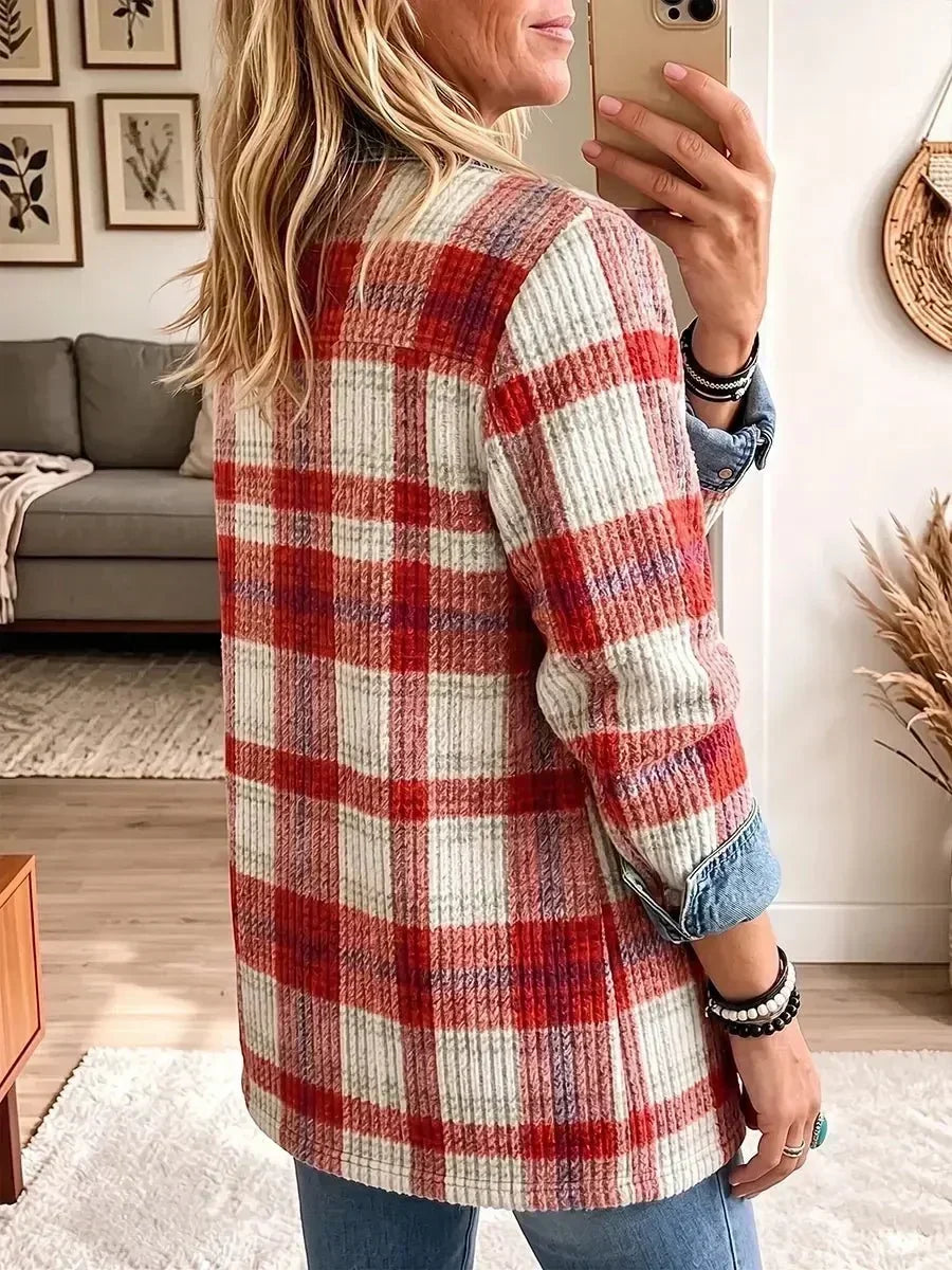 Hailey - Jachetă din denim retro cu model patchwork — imagine 2
