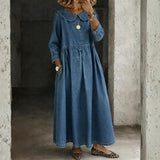 Hallie - Rochie din denim cu guler Peter Pan — imagine 1