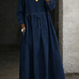 Hallie - Rochie din denim cu guler Peter Pan — imagine 4
