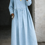 Hallie - Rochie din denim cu guler Peter Pan — imagine 7
