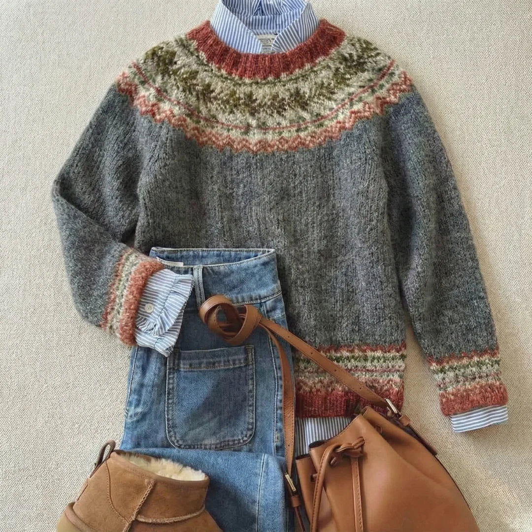 Hannah - Pulover retro clasic tricotat — imagine 1